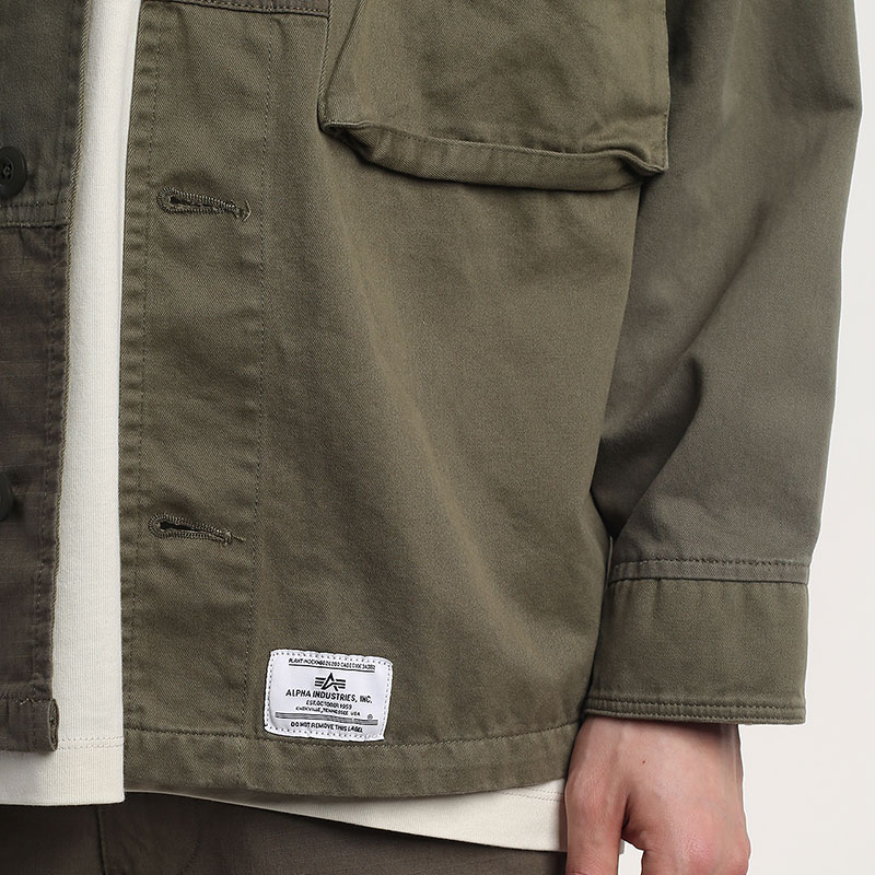 мужская зеленая куртка Alpha Industries Mixed Media Shirt Jacket MJM53000C1OG107grn - цена, описание, фото 4